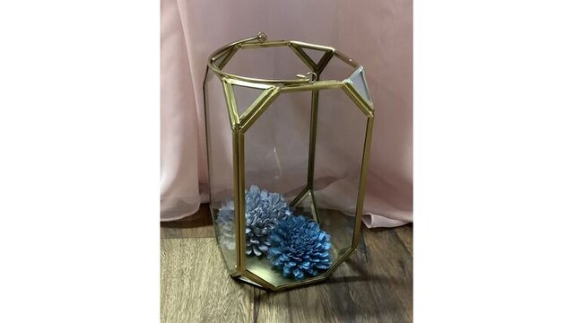 Terrarium 7 Inch Gold and Glass Square Terrarium 7 Inch Gold and Glass Square